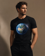 Özarık Dünya Baskılı Siyah T-Shirt