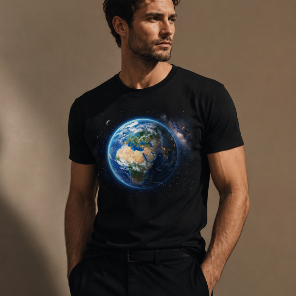 Özarık Dünya Baskılı Siyah T-Shirt