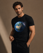 Özarık Dünya Baskılı Siyah T-Shirt - Görsel 2