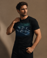 Özarık Baskılı Siyah T-Shirt