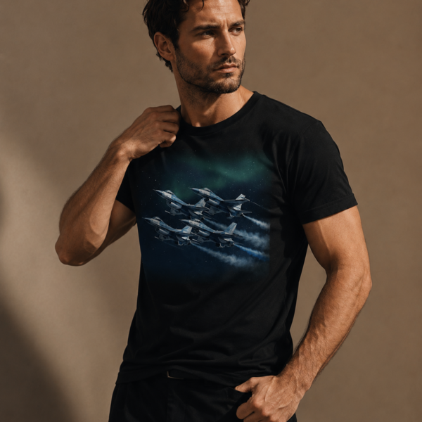 Özarık Baskılı Siyah T-Shirt